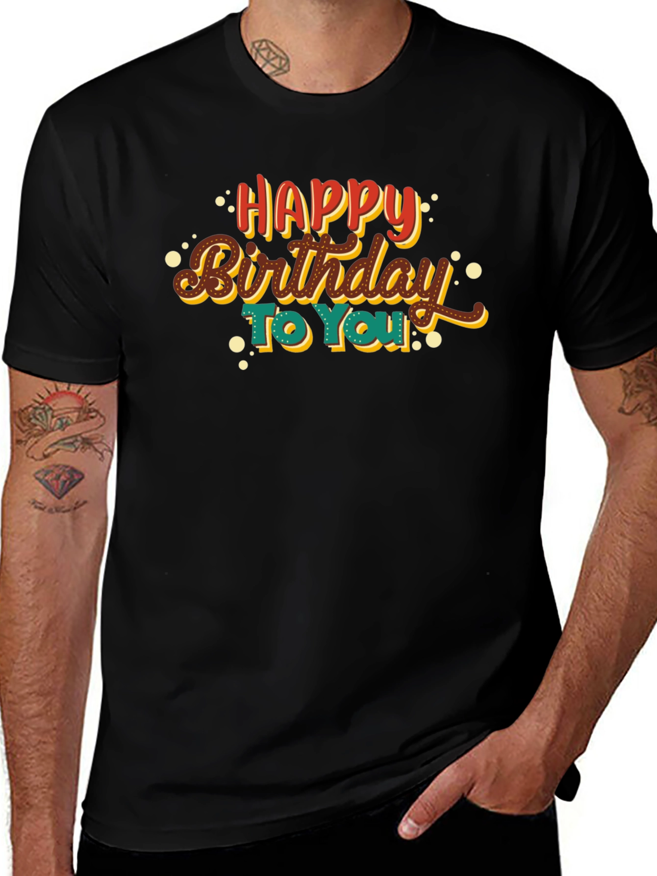 Happy Birthday Graphic Tee - Black