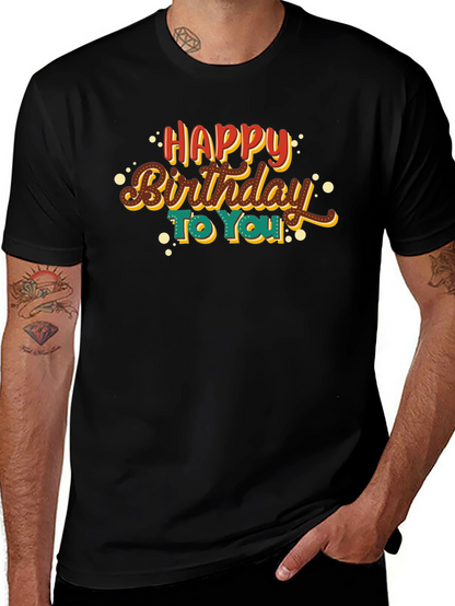 Happy Birthday Graphic Tee - Black