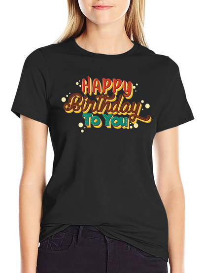 Happy Birthday Graphic Tee - Black