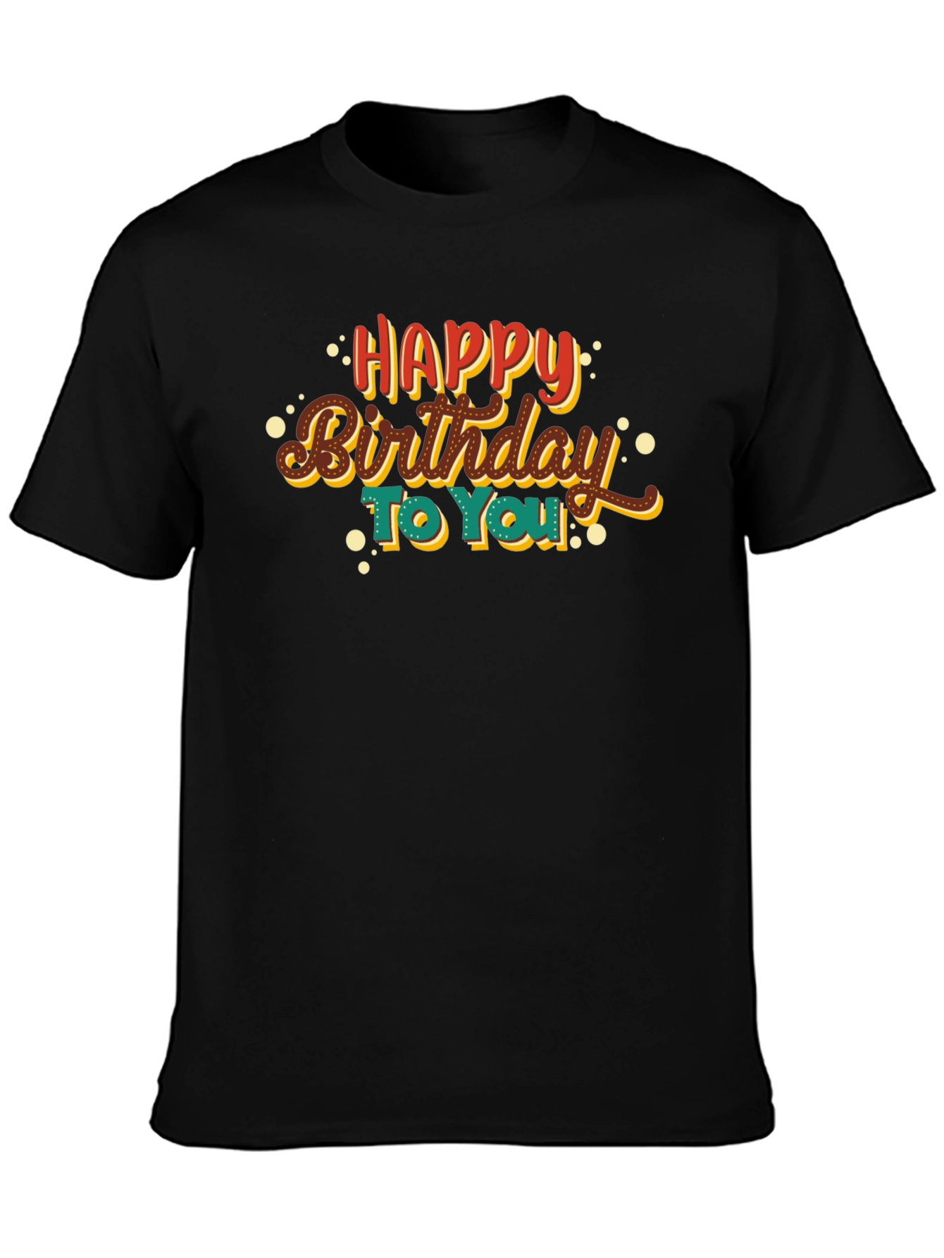 Happy Birthday Graphic Tee - Black