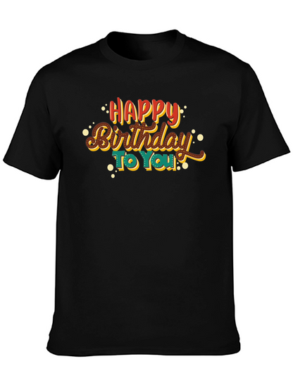 Happy Birthday Graphic Tee - Black