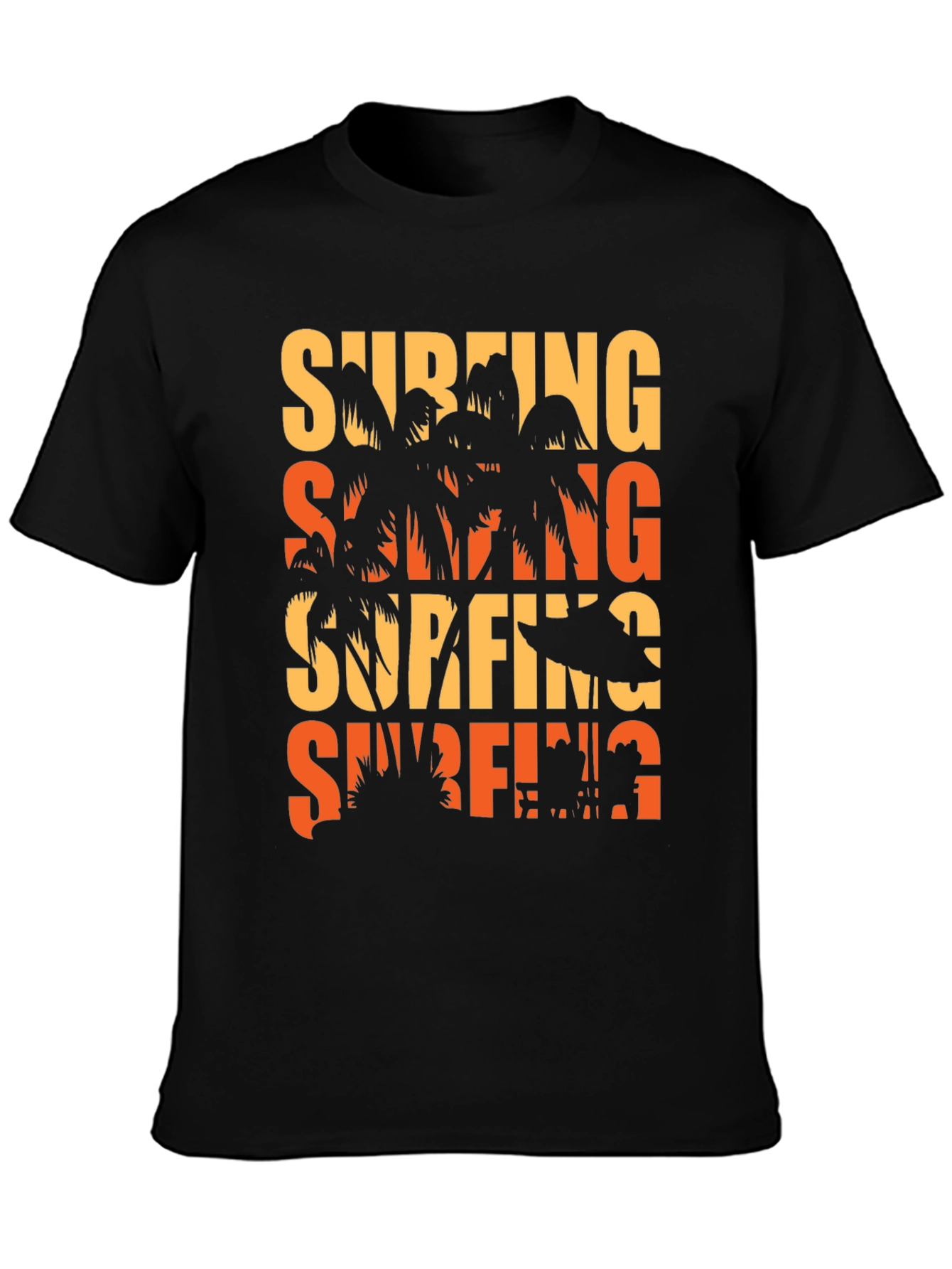 Surfing Palm Tree Graphic Tee