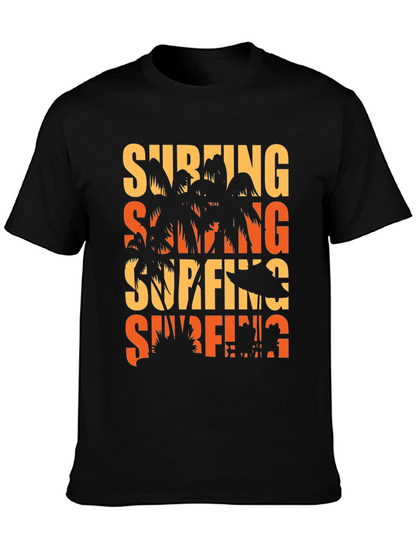 Surfing Palm Tree Graphic Tee