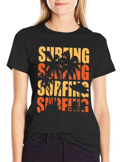 Surfing Palm Tree Graphic Tee