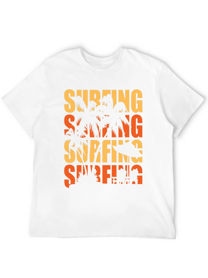 Surfing Palm Tree Graphic Tee