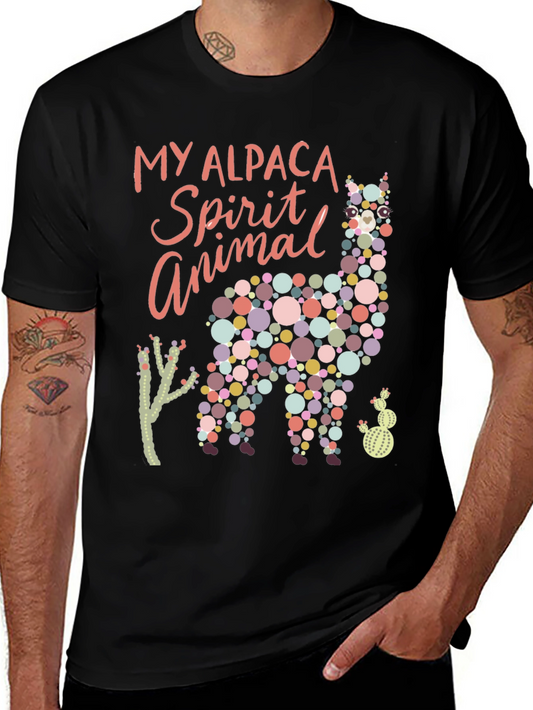 Alpaca Spirit Animal Graphic Tee - Black