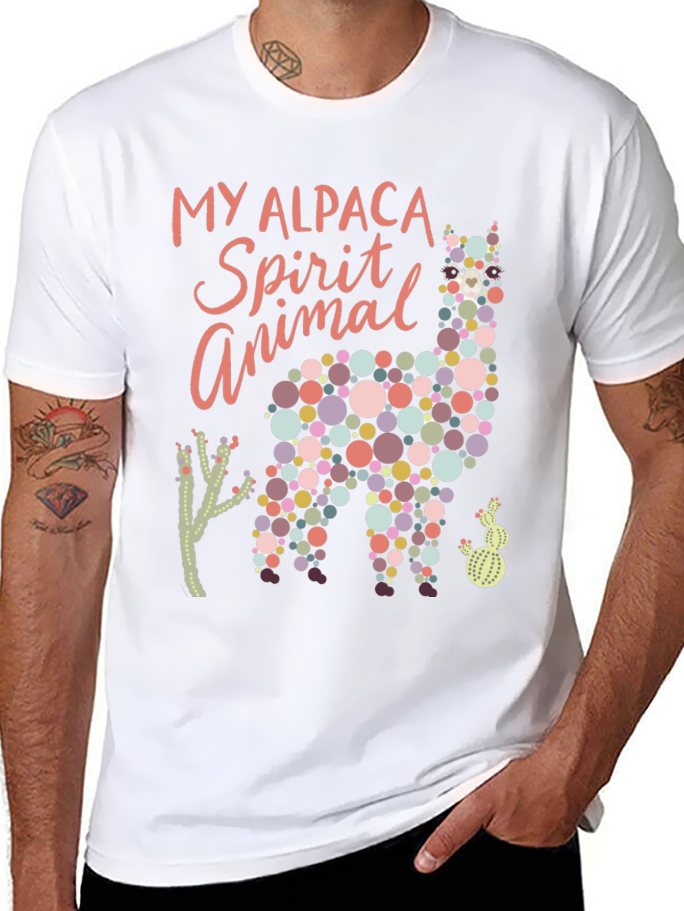 Alpaca Spirit Animal Graphic Tee - Black