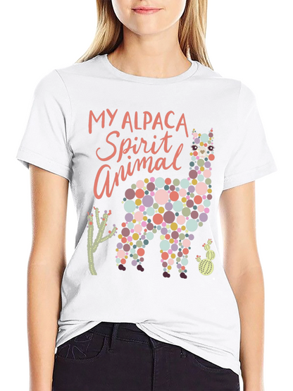 Alpaca Spirit Animal Graphic Tee - Black