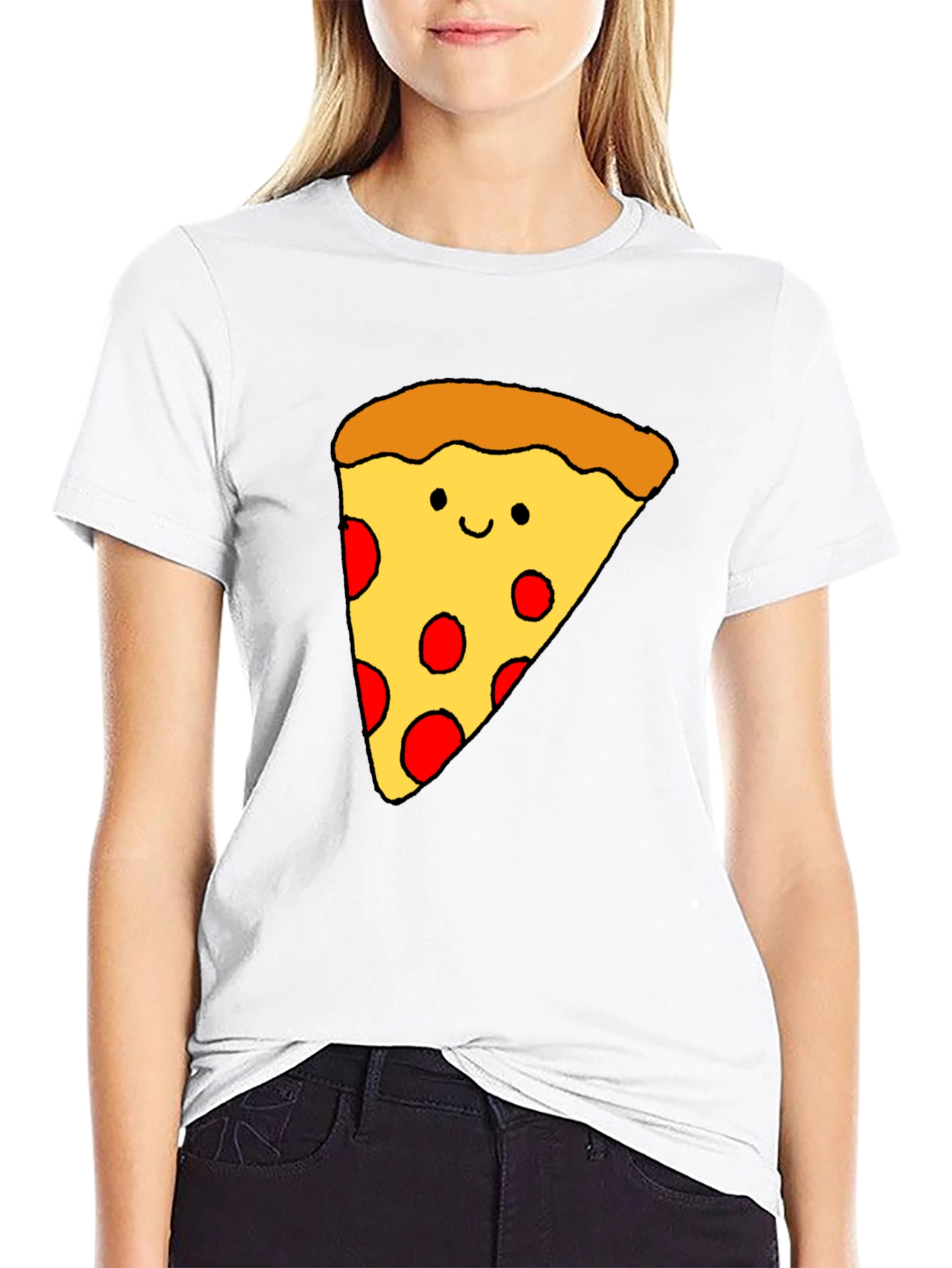 Fun Pizza Graphic T-Shirt - Black