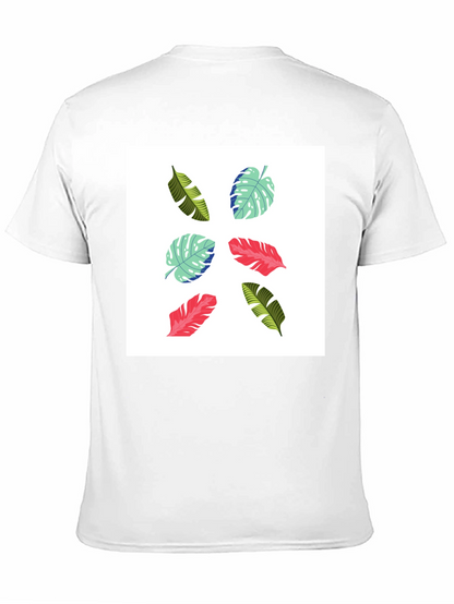 Tropical Leaf Print T-Shirt - Modern Style
