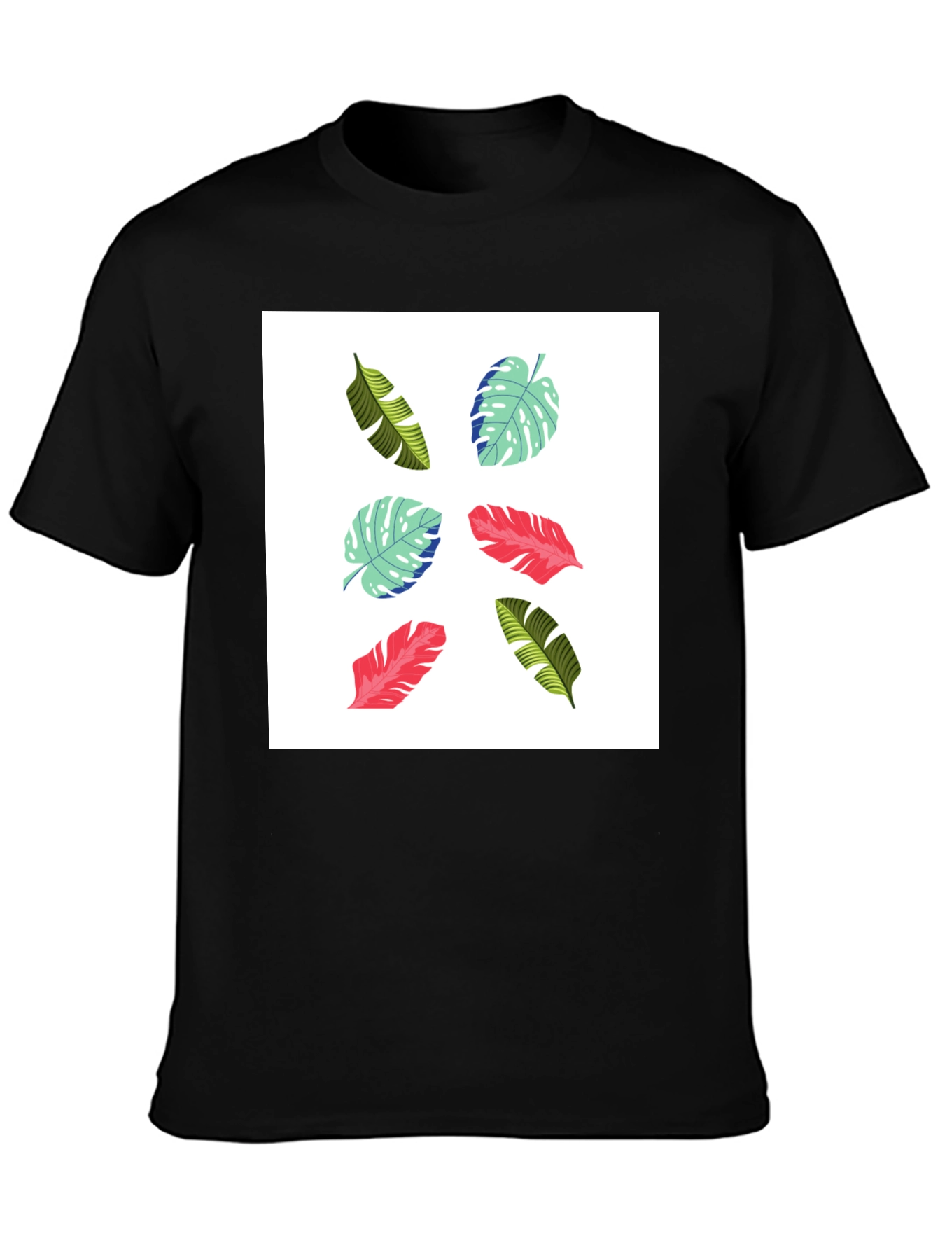 Tropical Leaf Print T-Shirt - Modern Style