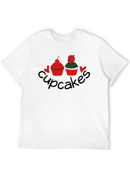 Cupcakes Graphic Tee - Black Crew Neck T-Shirt