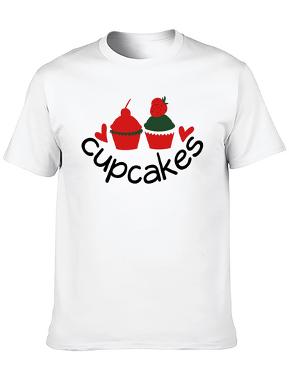 Cupcakes Graphic Tee - Black Crew Neck T-Shirt