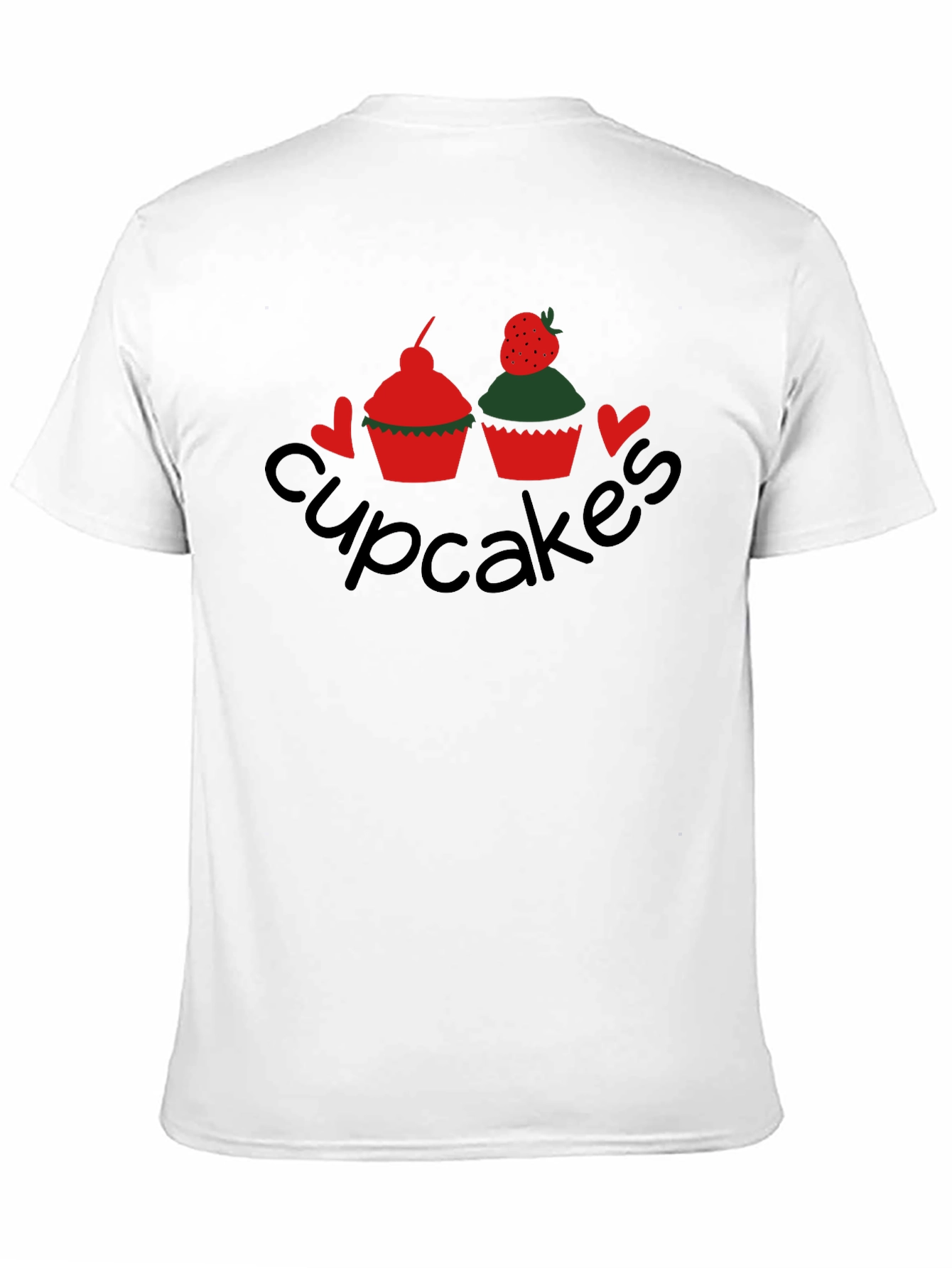 Cupcakes Graphic Tee - Black Crew Neck T-Shirt
