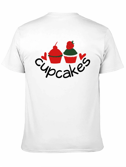 Cupcakes Graphic Tee - Black Crew Neck T-Shirt