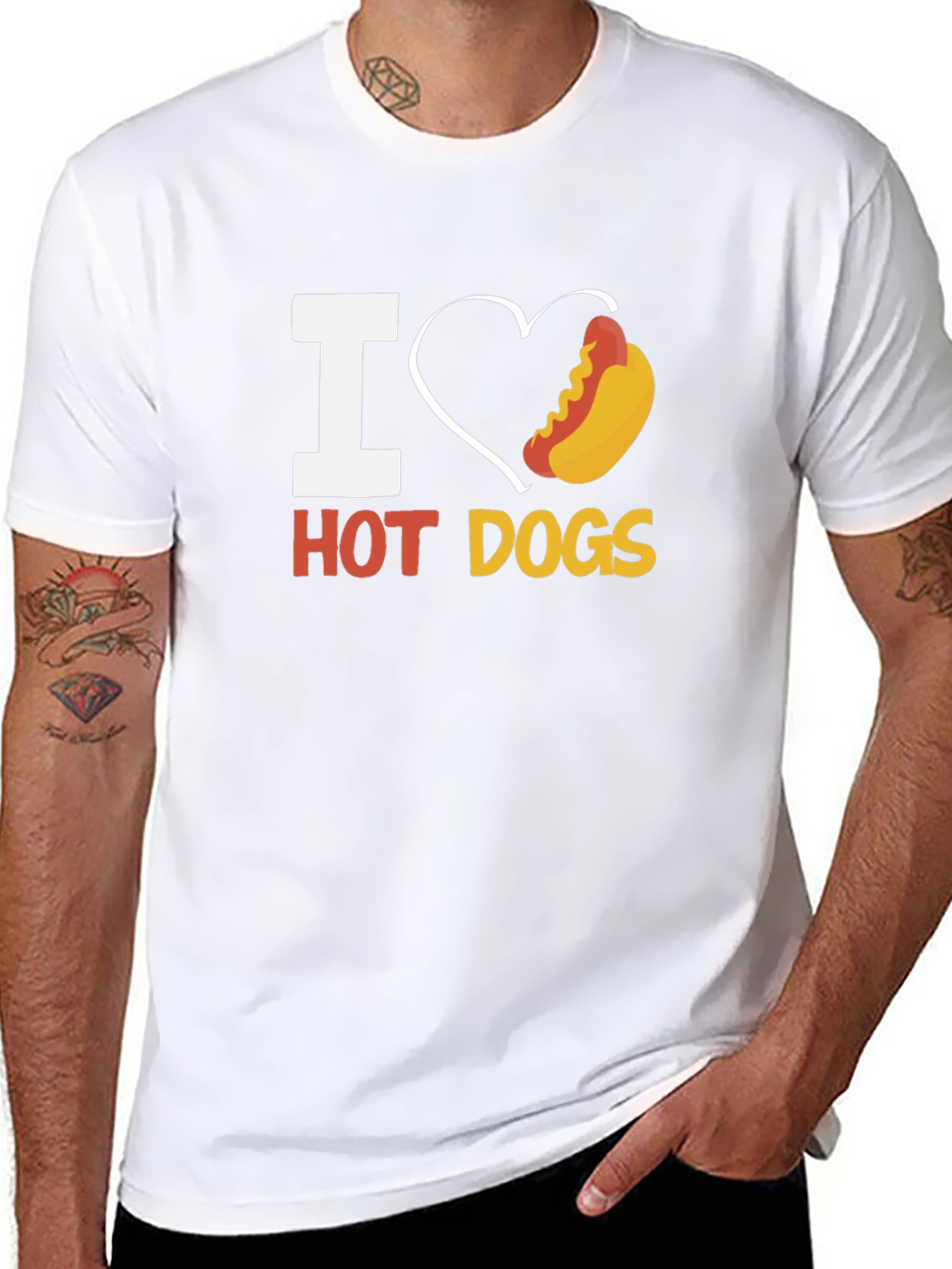 I Heart Hot Dogs T-Shirt - Fun Graphic Tee