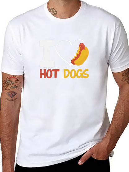 I Heart Hot Dogs T-Shirt - Fun Graphic Tee