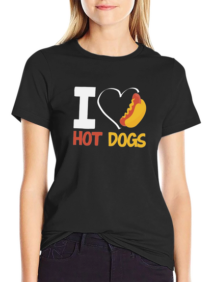 I Heart Hot Dogs T-Shirt - Fun Graphic Tee