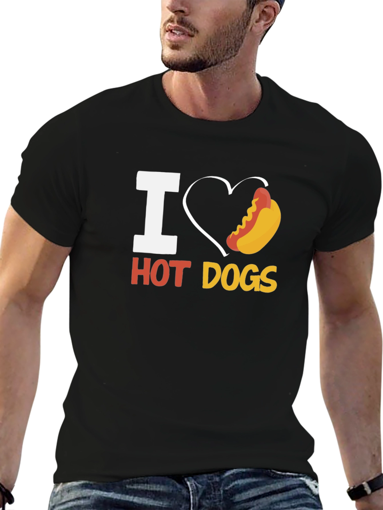 I Heart Hot Dogs T-Shirt - Fun Graphic Tee
