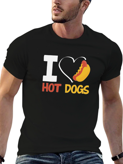 I Heart Hot Dogs T-Shirt - Fun Graphic Tee