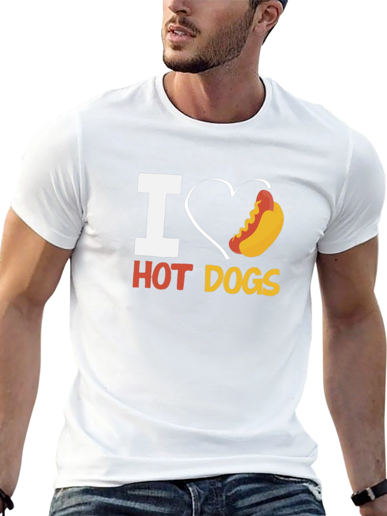 I Heart Hot Dogs T-Shirt - Fun Graphic Tee