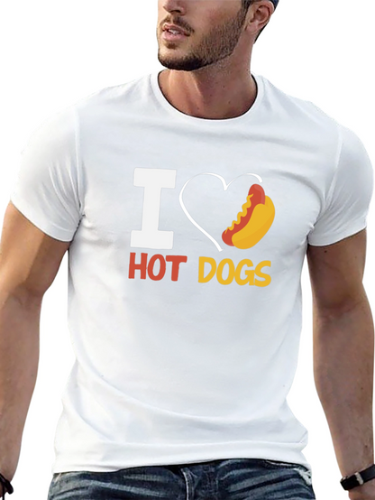 I Heart Hot Dogs T-Shirt - Fun Graphic Tee