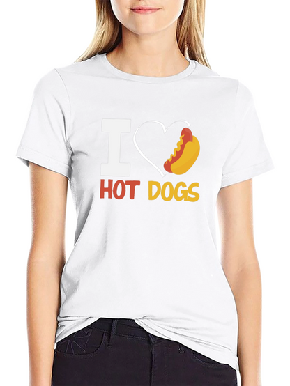 I Heart Hot Dogs T-Shirt - Fun Graphic Tee