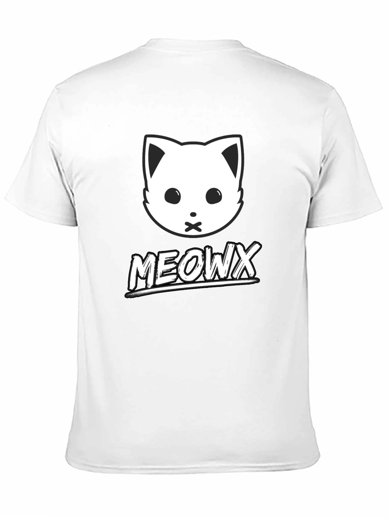 MEOWX Cat Graphic Tee - Soft Black Cotton Blend