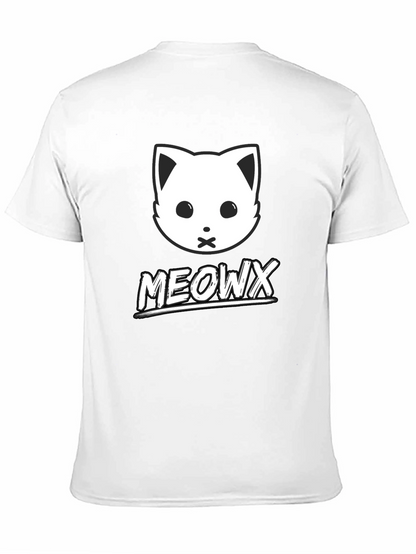 MEOWX Cat Graphic Tee - Soft Black Cotton Blend