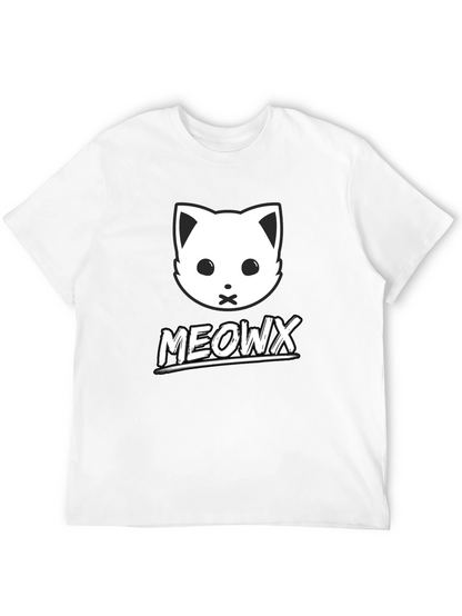 MEOWX Cat Graphic Tee - Soft Black Cotton Blend