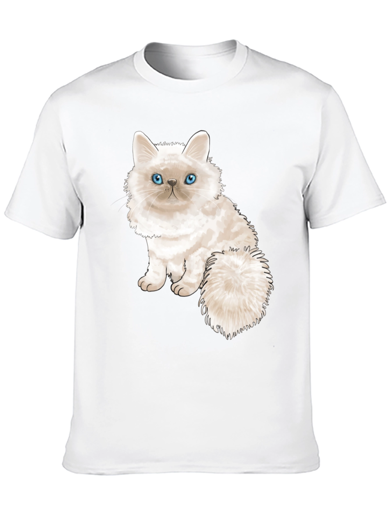 Cute Cat Graphic Tee - Black