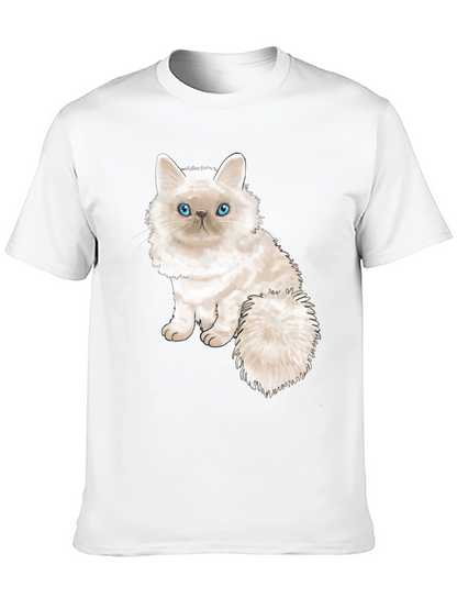 Cute Cat Graphic Tee - Black