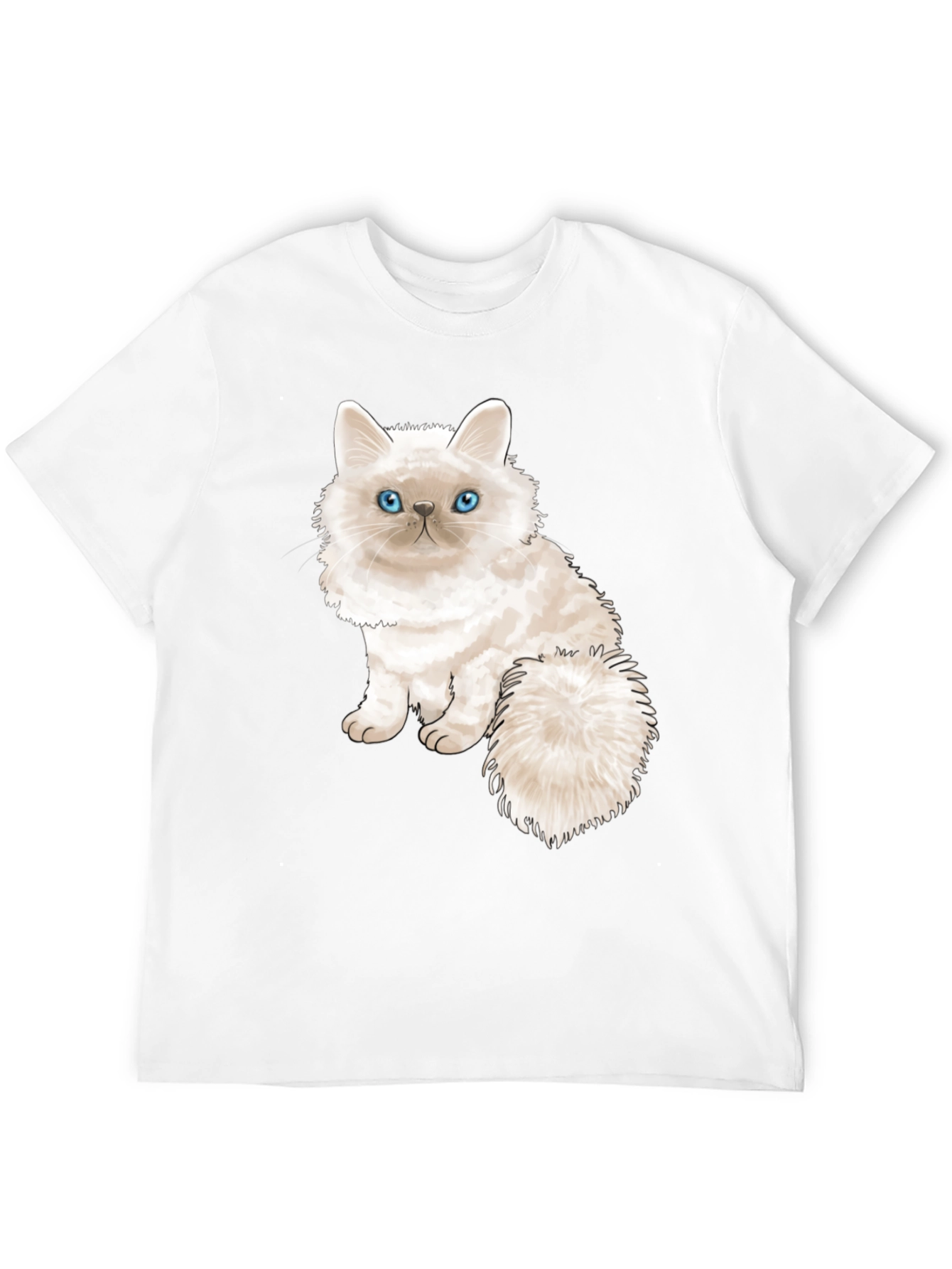 Cute Cat Graphic Tee - Black