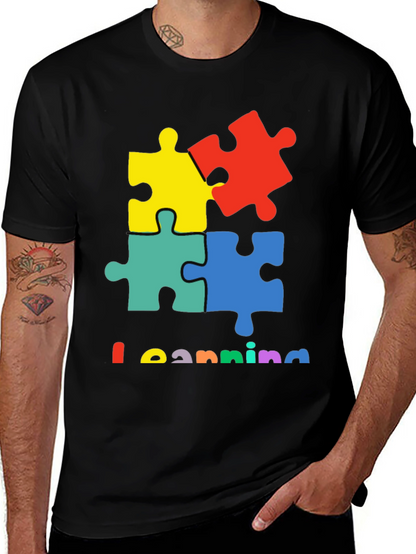 Learning Autism Awareness Puzzle Piece T-Shirt