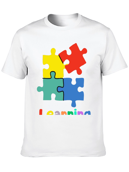 Learning Autism Awareness Puzzle Piece T-Shirt