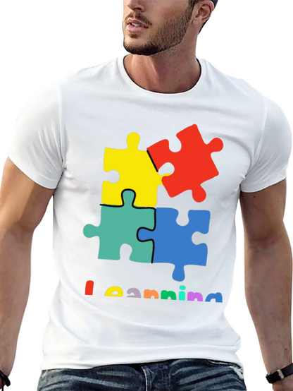 Learning Autism Awareness Puzzle Piece T-Shirt
