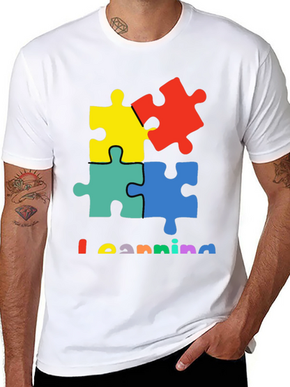 Learning Autism Awareness Puzzle Piece T-Shirt