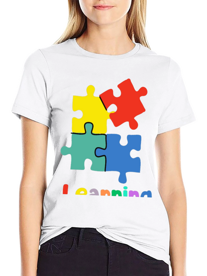 Learning Autism Awareness Puzzle Piece T-Shirt