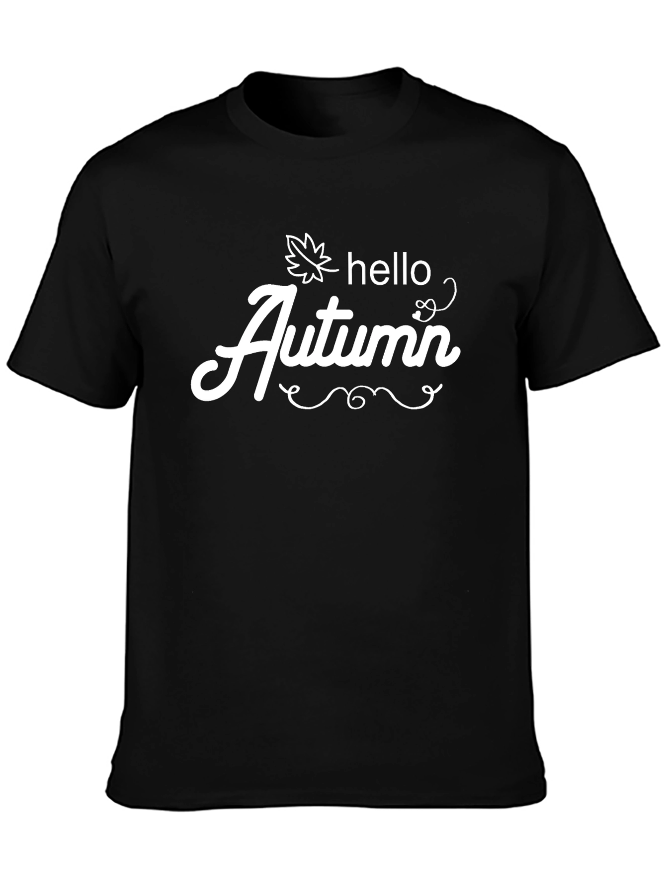 Hello Autumn Graphic Tee - Black