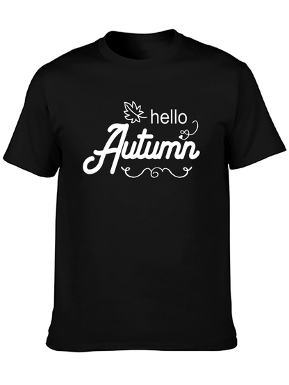 Hello Autumn Graphic Tee - Black