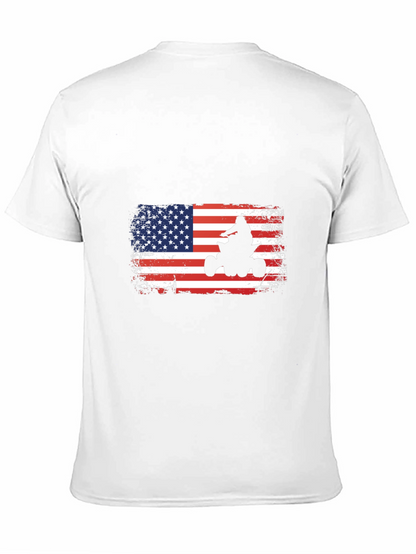 American Flag ATV Rider Graphic Tee - Patriotic Shirt