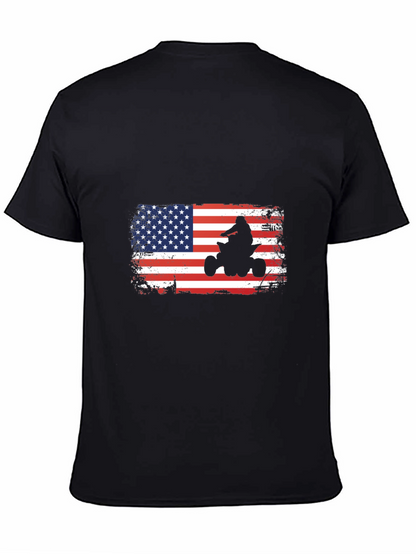 American Flag ATV Rider Graphic Tee - Patriotic Shirt