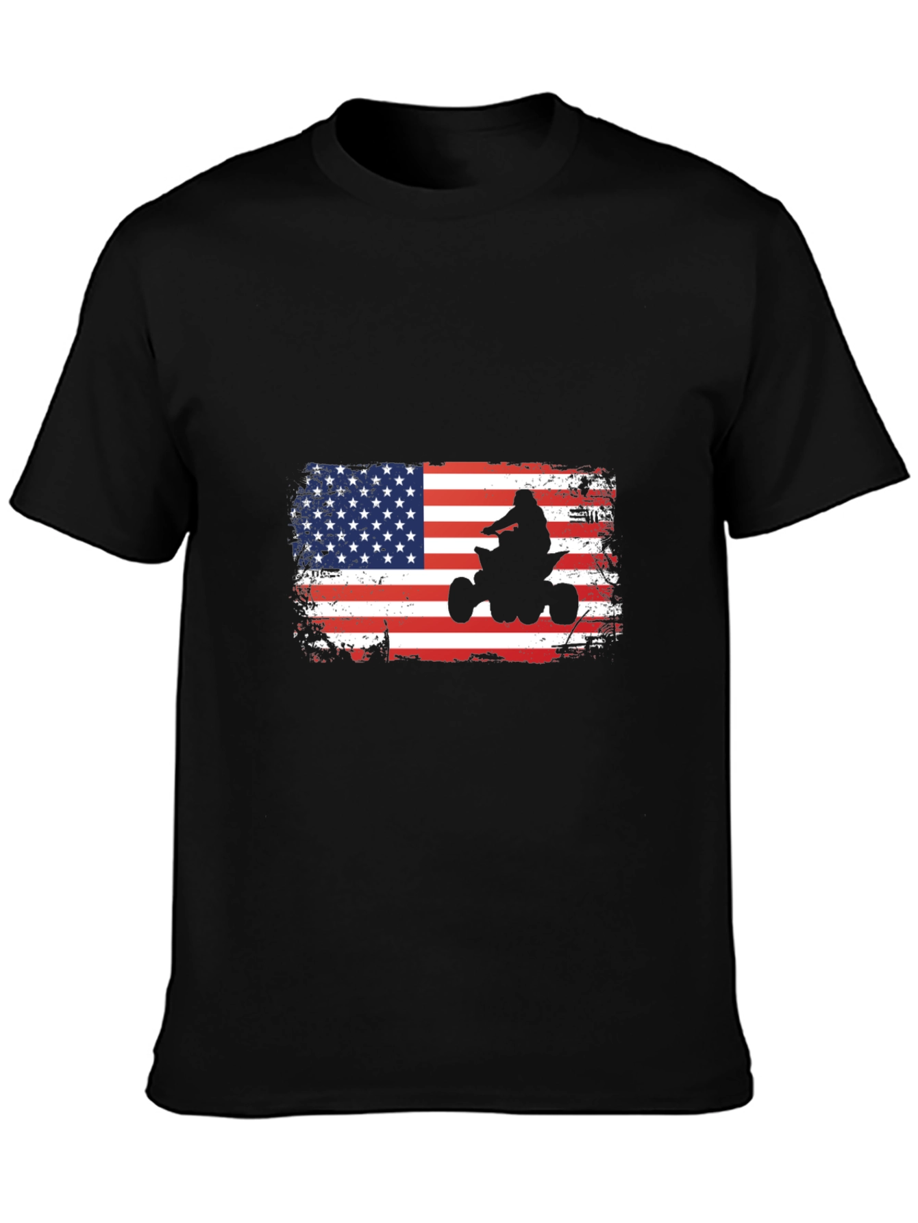American Flag ATV Rider Graphic Tee - Patriotic Shirt