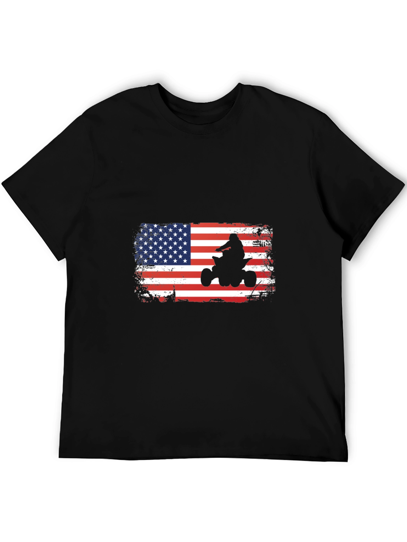 American Flag ATV Rider Graphic Tee - Patriotic Shirt