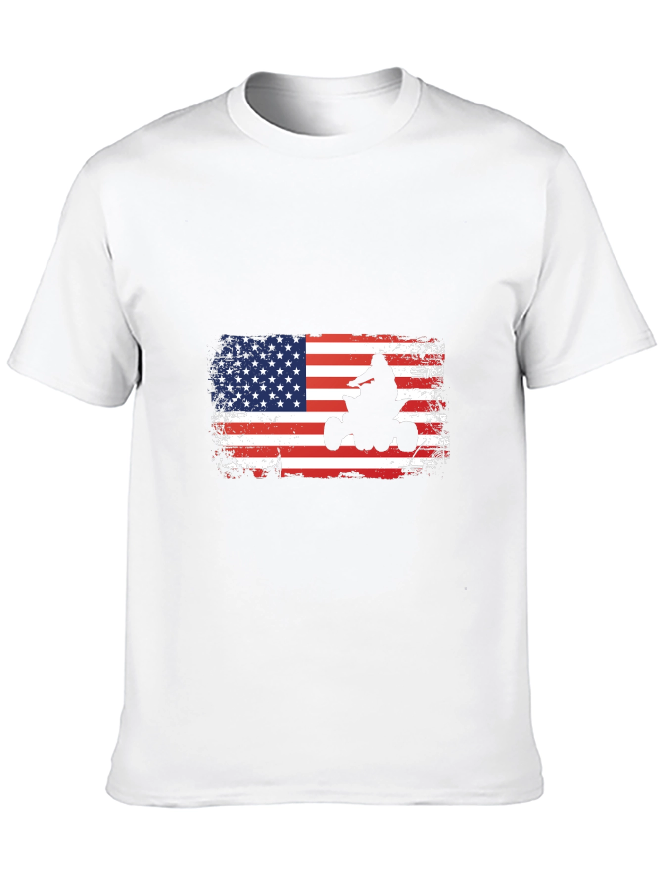 American Flag ATV Rider Graphic Tee - Patriotic Shirt