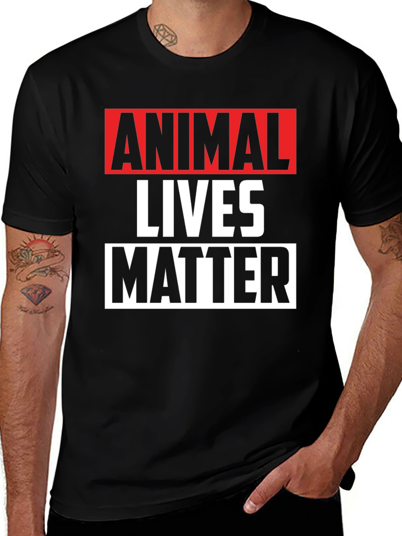 Animal Lives Matter Graphic Tee - Black Unisex T-Shirt