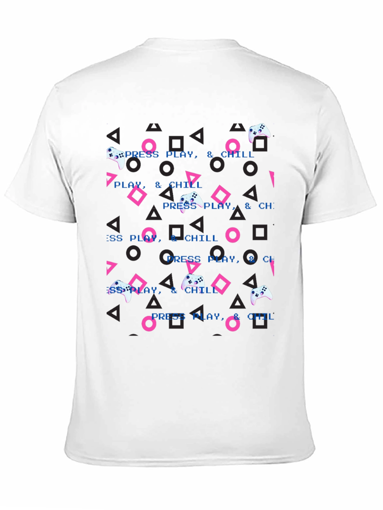 Press Play & Chill Gamer T-Shirt - Retro Design