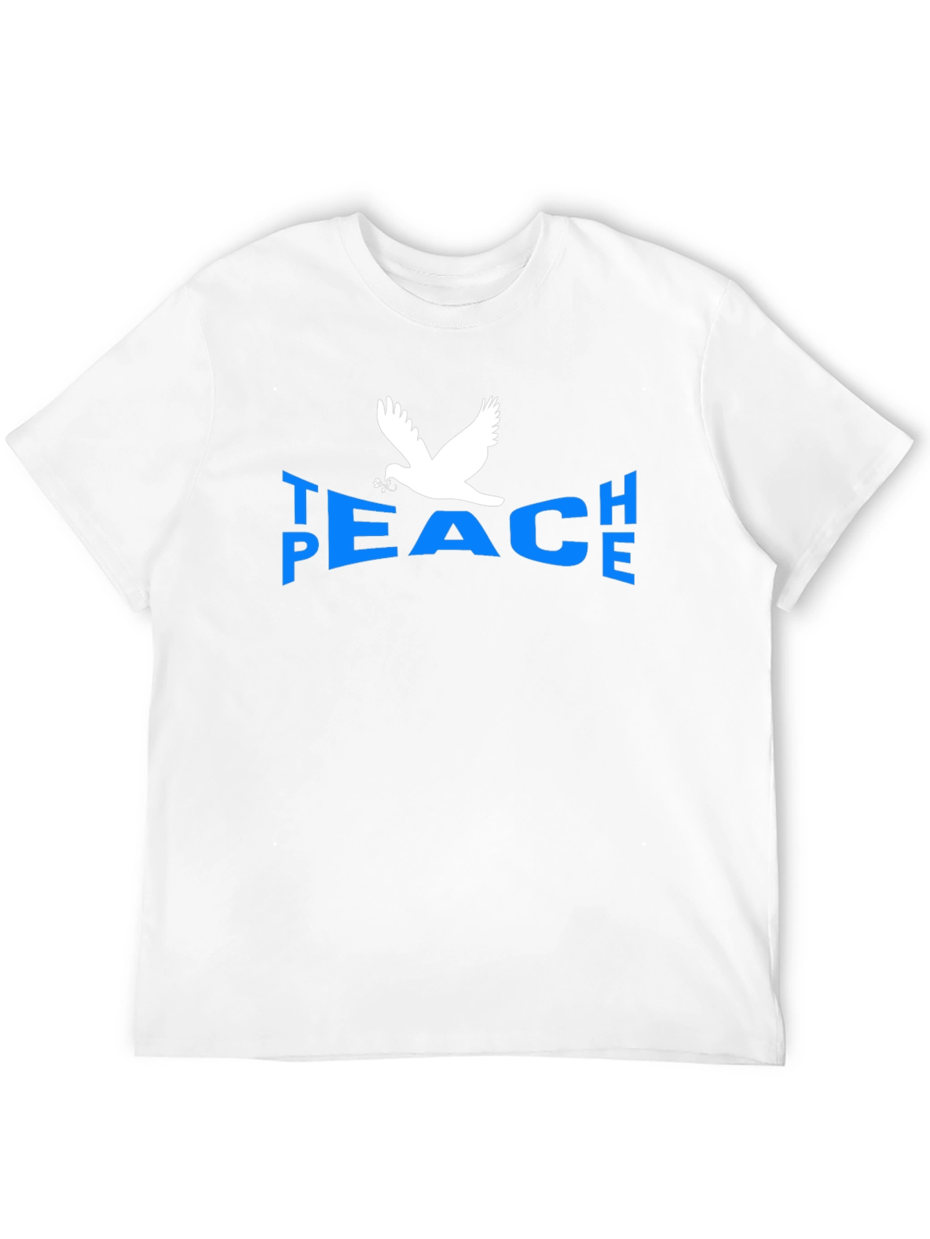 Peace Dove Graphic T-Shirt - Blue Text Black Tee