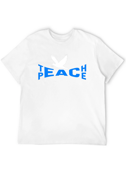 Peace Dove Graphic T-Shirt - Blue Text Black Tee