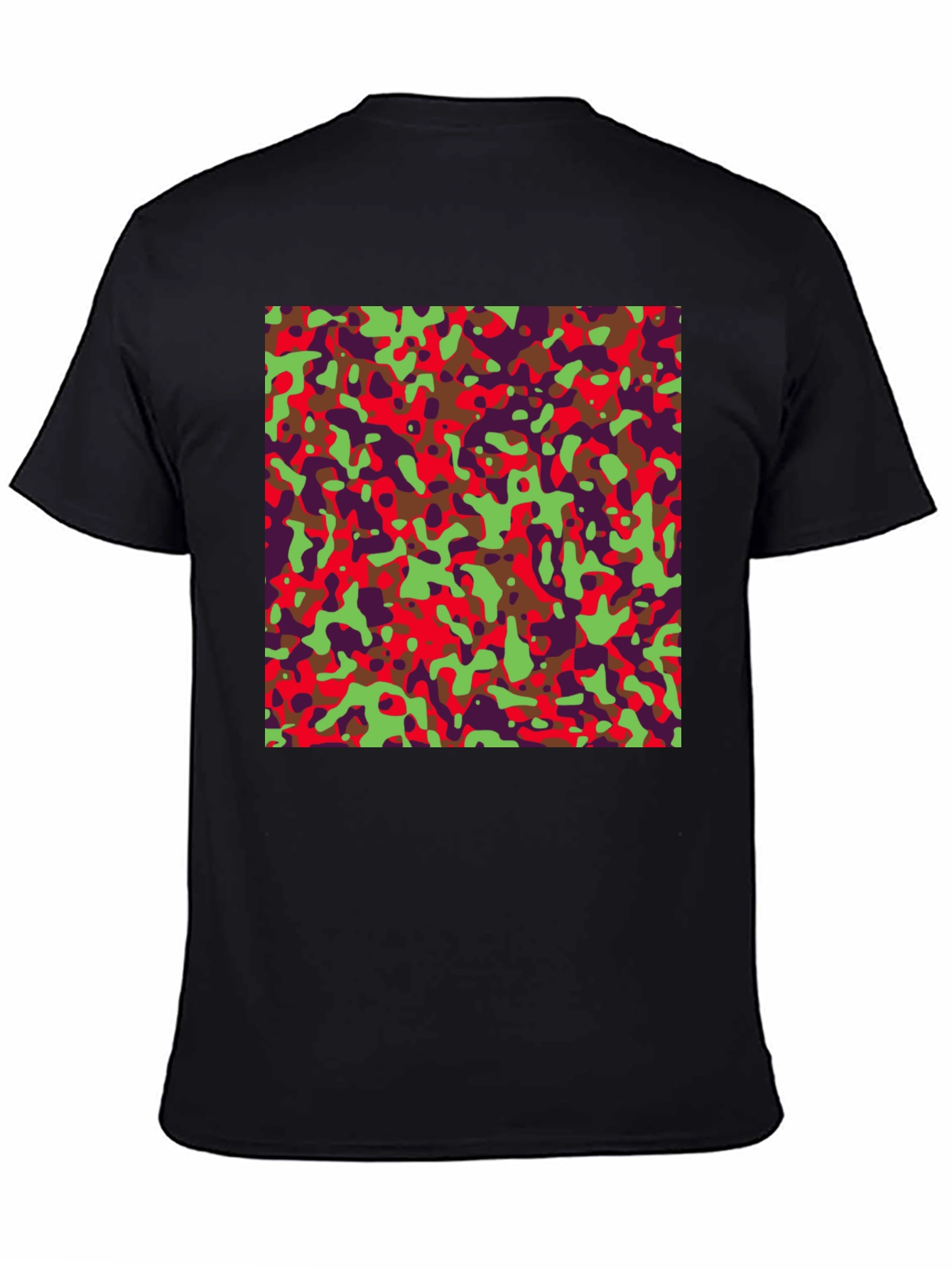 Camo Pattern Mens Black Tee